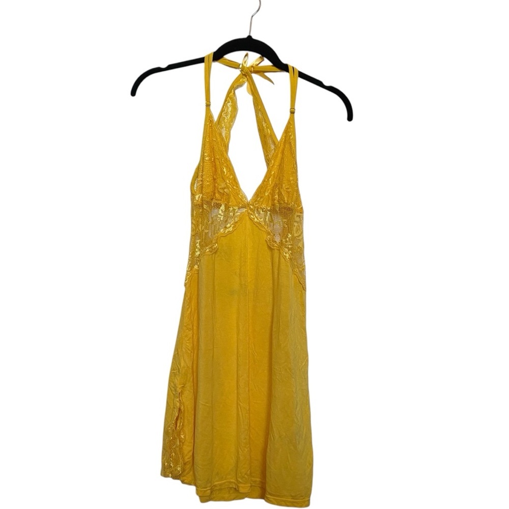 Avid Love Yellow Lace Halter Dress
